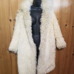 Mongolian fur and leather vintage coat SCRAP!!